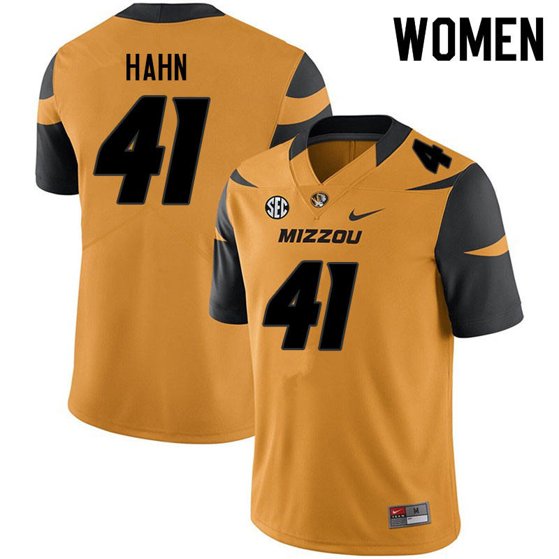 Women #41 Zach Hahn Missouri Tigers College Football Jerseys Sale-Yellow